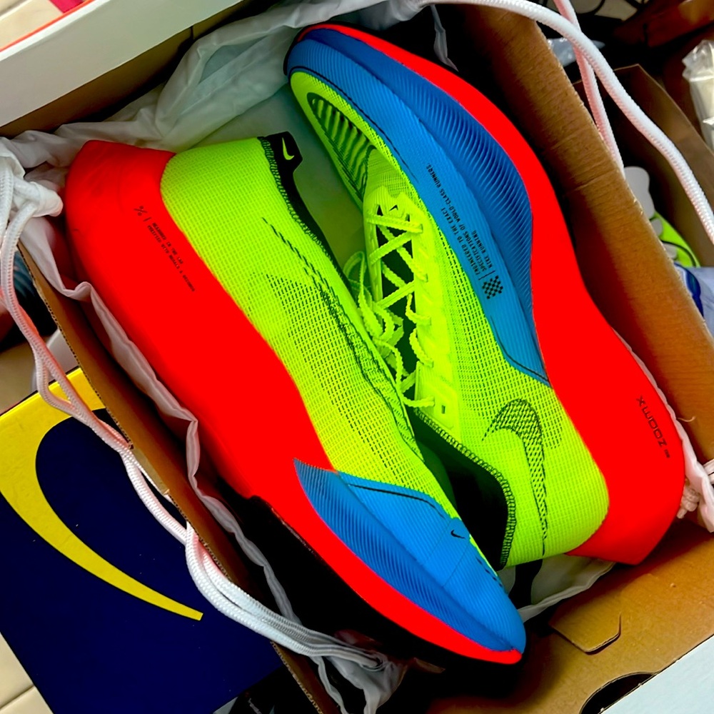 Nike ZoomX Vaporfly Next% 2 Rare Volt / Black / Crimson Combo NEVER WORN NWT 14